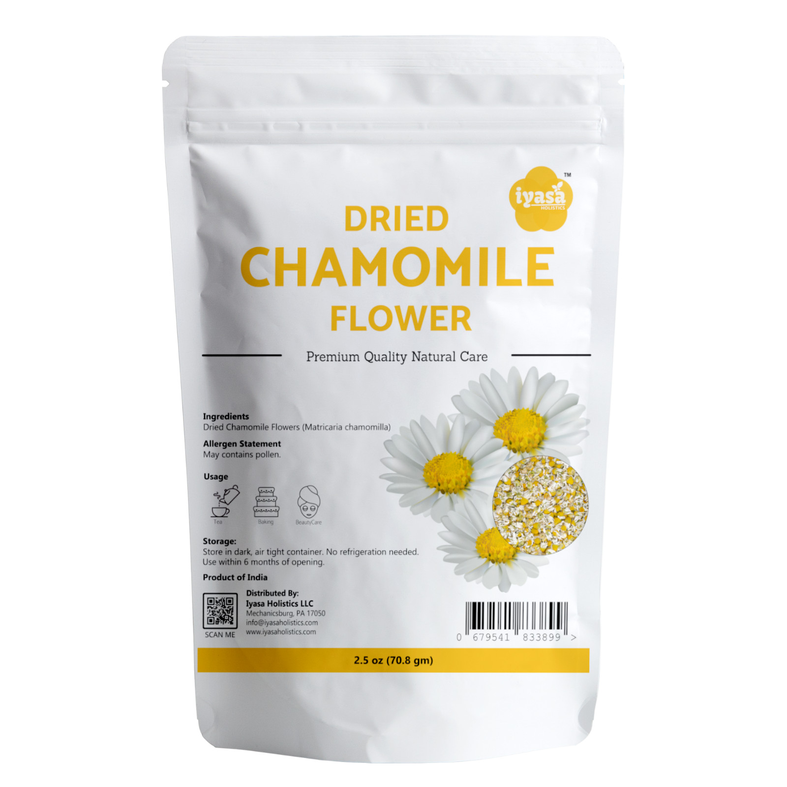 Dried Chamomile flowers for tea, baking, potpourri and DIY skin care, soap,