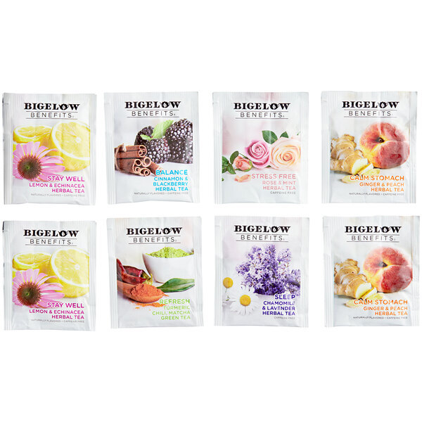Bigelow Benefits Wellness Tea Bag Variety Tray Pack – 64/Box