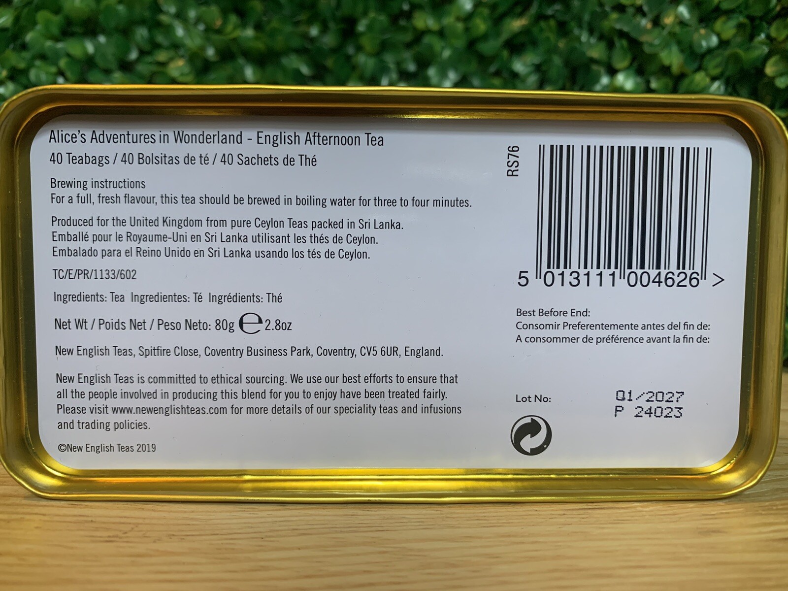 NEW ENGLISH ALICE ADVENTURES IN WONDERLAND ENGLISH AFTERNOON TEA 40ct NEW SEALED