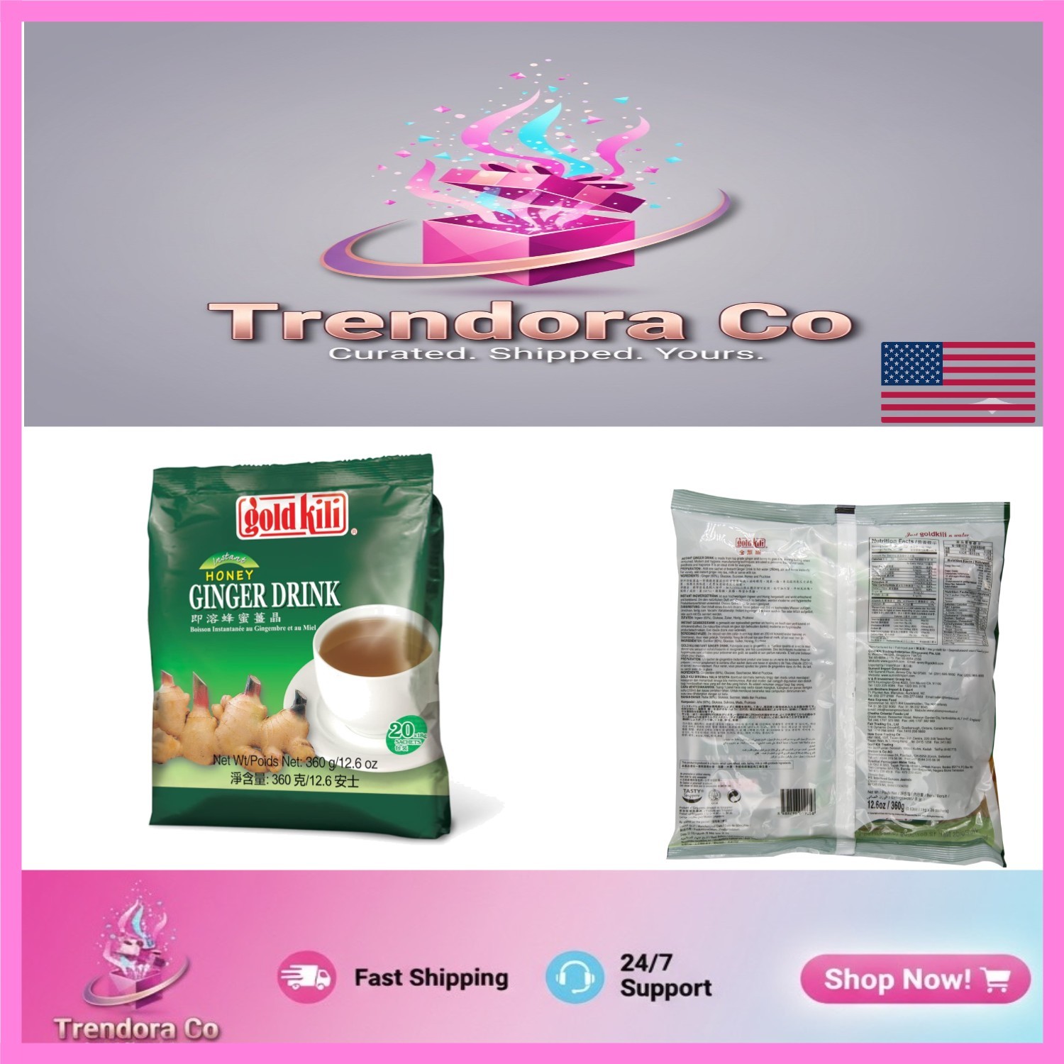 Natural Instant Ginger Drink Pack of 20 – Refreshing and Convenient Beverage