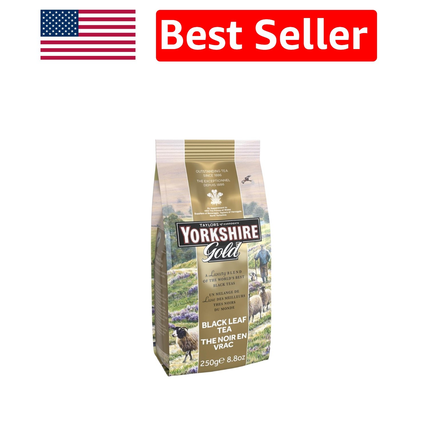 High Caffeine Yorkshire Gold Loose Leaf Tea – 8.8 Ounce Allergen-Free Delight