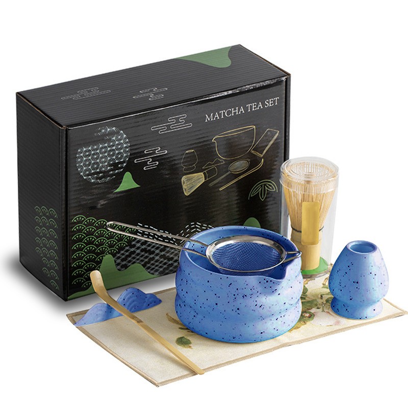 Matcha Whisk Set 7 Pcs Matcha Set with Holder Scoop Sifter Bamboo Whisk