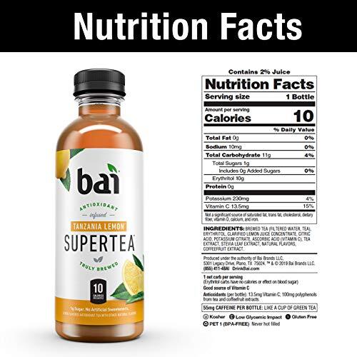 Bai Iced Tea Tanzania Lemon Antioxidant Infused Supertea Crafted with Real Te…