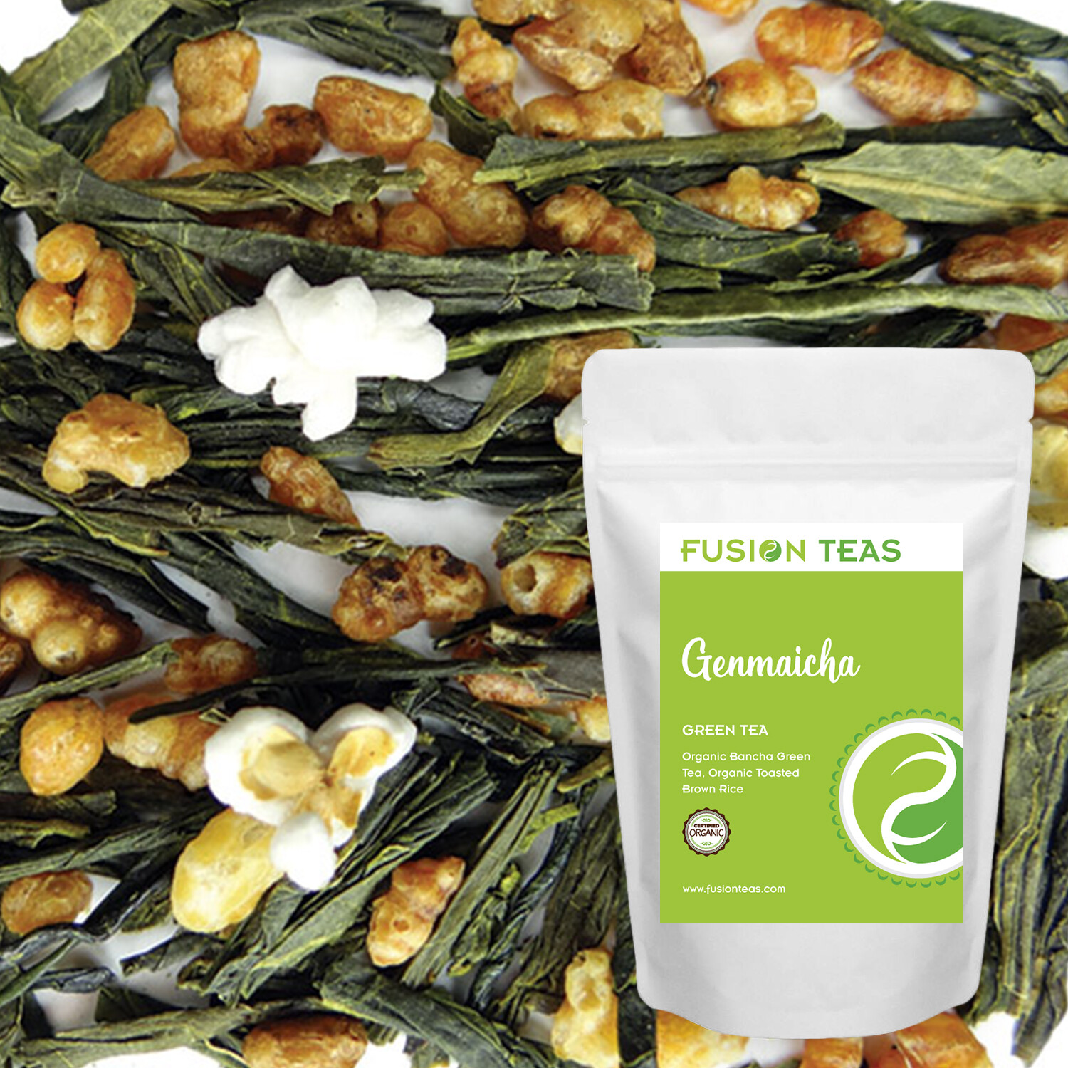 Genmaicha Green Tea – Organic Japanese Loose Leaf – Fusion Teas