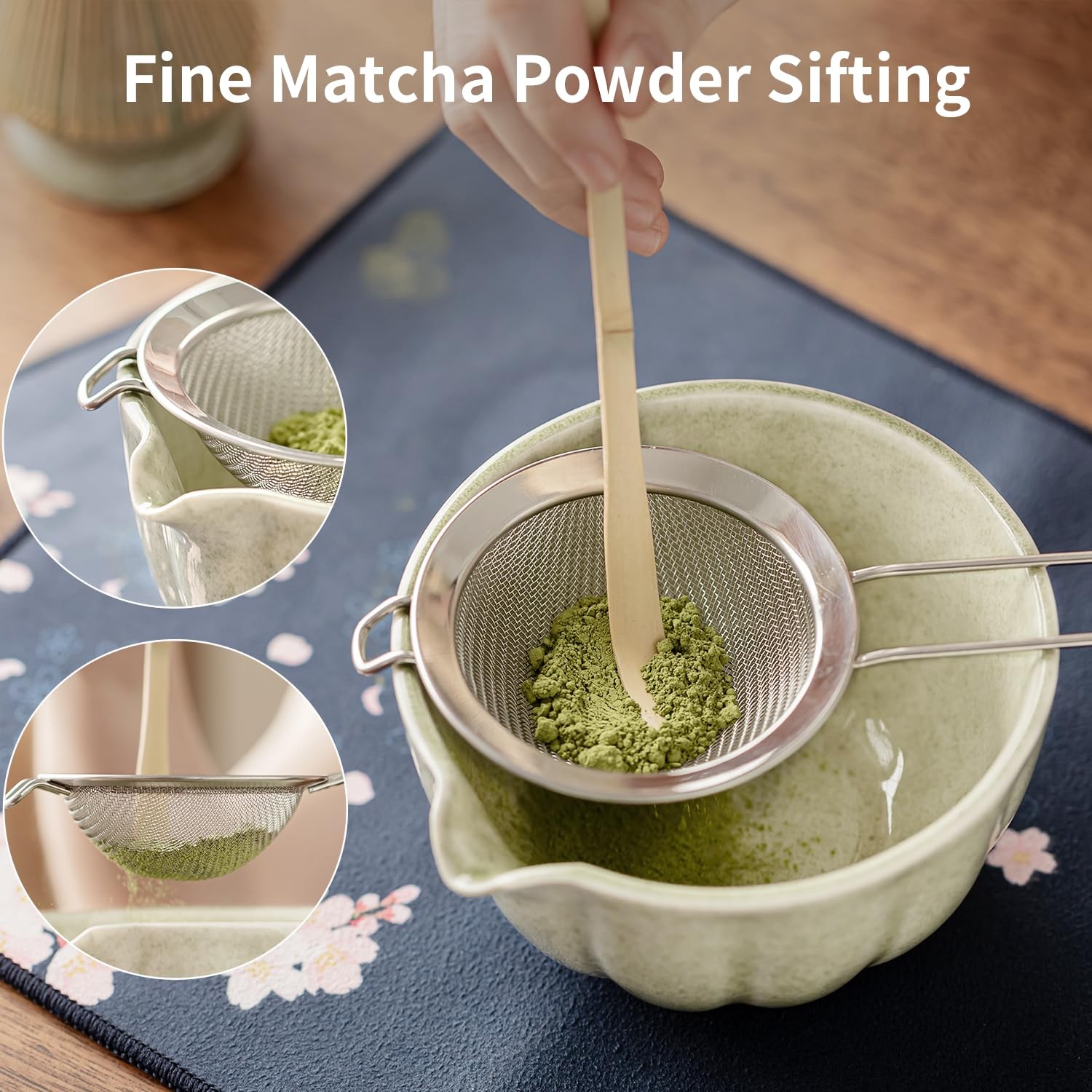 Matcha Whisk Set Ceramic Bowl Tea Ceremony Kit 8 Pc Gift Set for Beginners