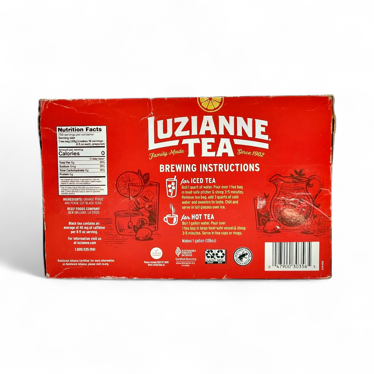 Luzianne Original Iced Tea Gallon Size Tea Bags – 48 Count