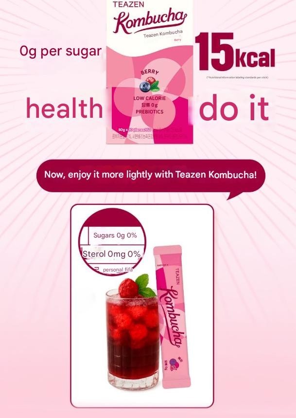 TEAZEN Kombucha Berry 5g x 30pcs Low Calorie 0% Sugar Prebiotics Korean Drink