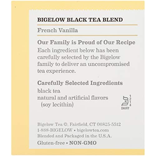 Bigelow French Vanilla Black Tea Bags, 20 Count Box (Pack of 6), Caffeinated