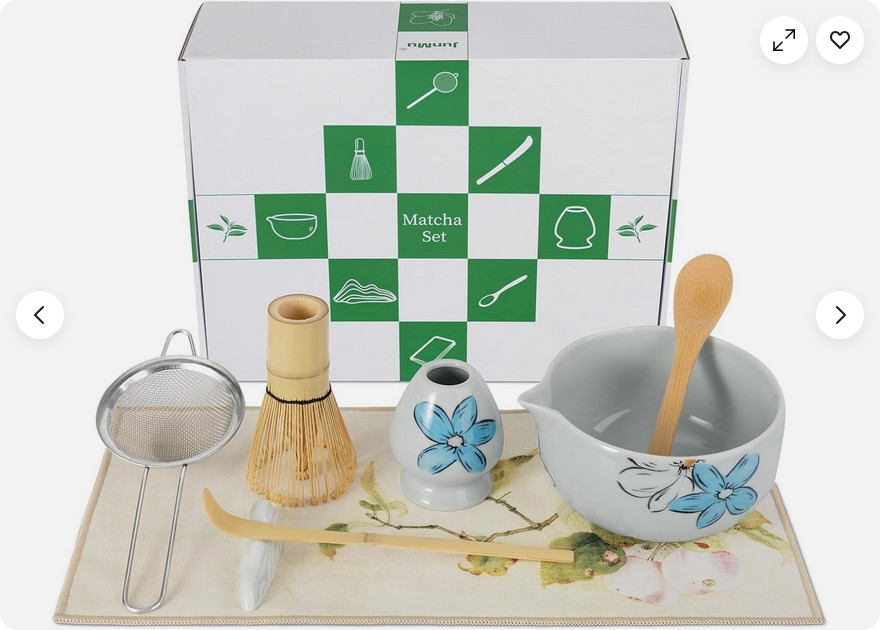 8Pcs Whisk Set for Tea Lovers Ceramic Matcha Tea Set with Bamboo Whisk Gift Set