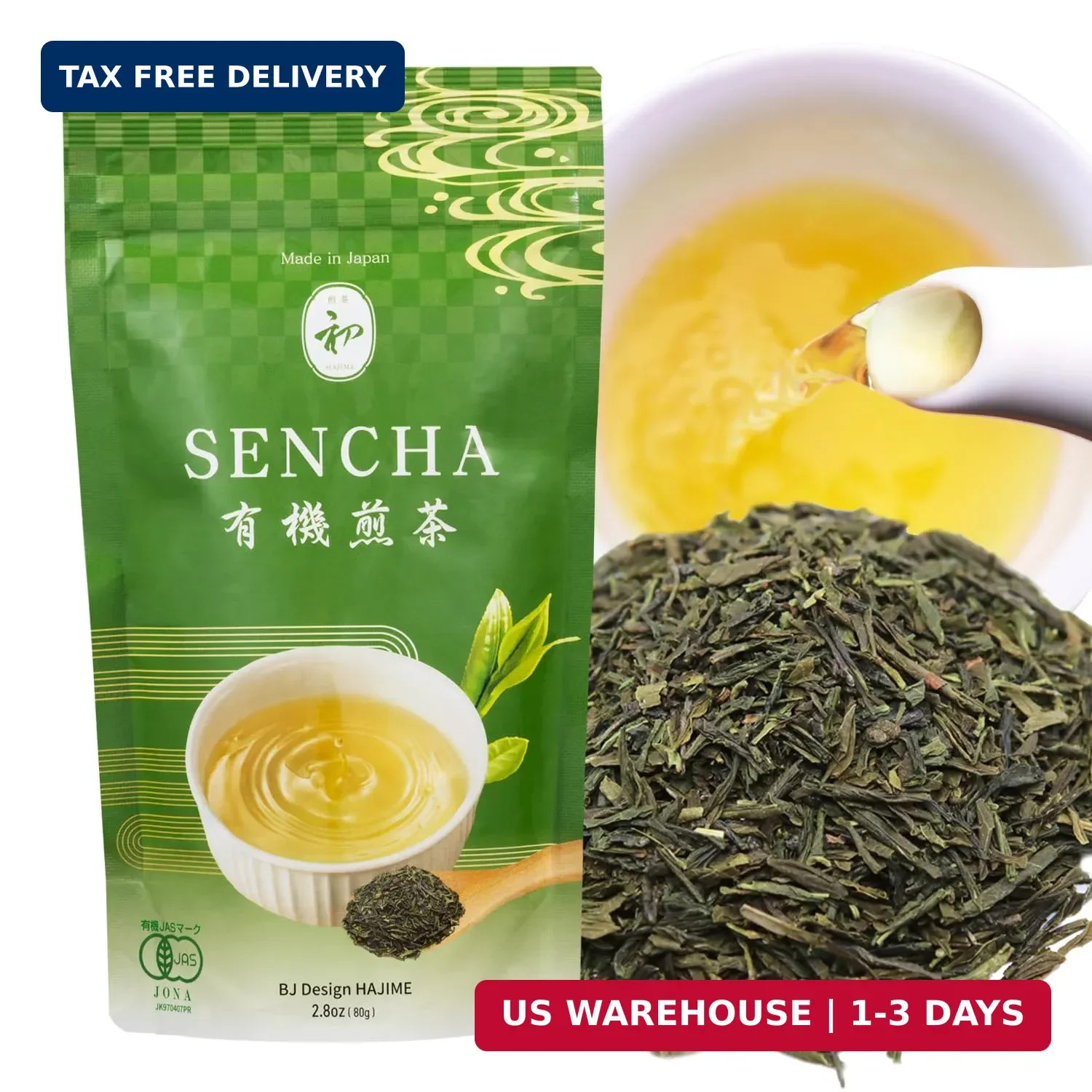Sencha Green Tea – Organic Japanese Green Tea Loose Leaf, 80g Organic Loose Leaf