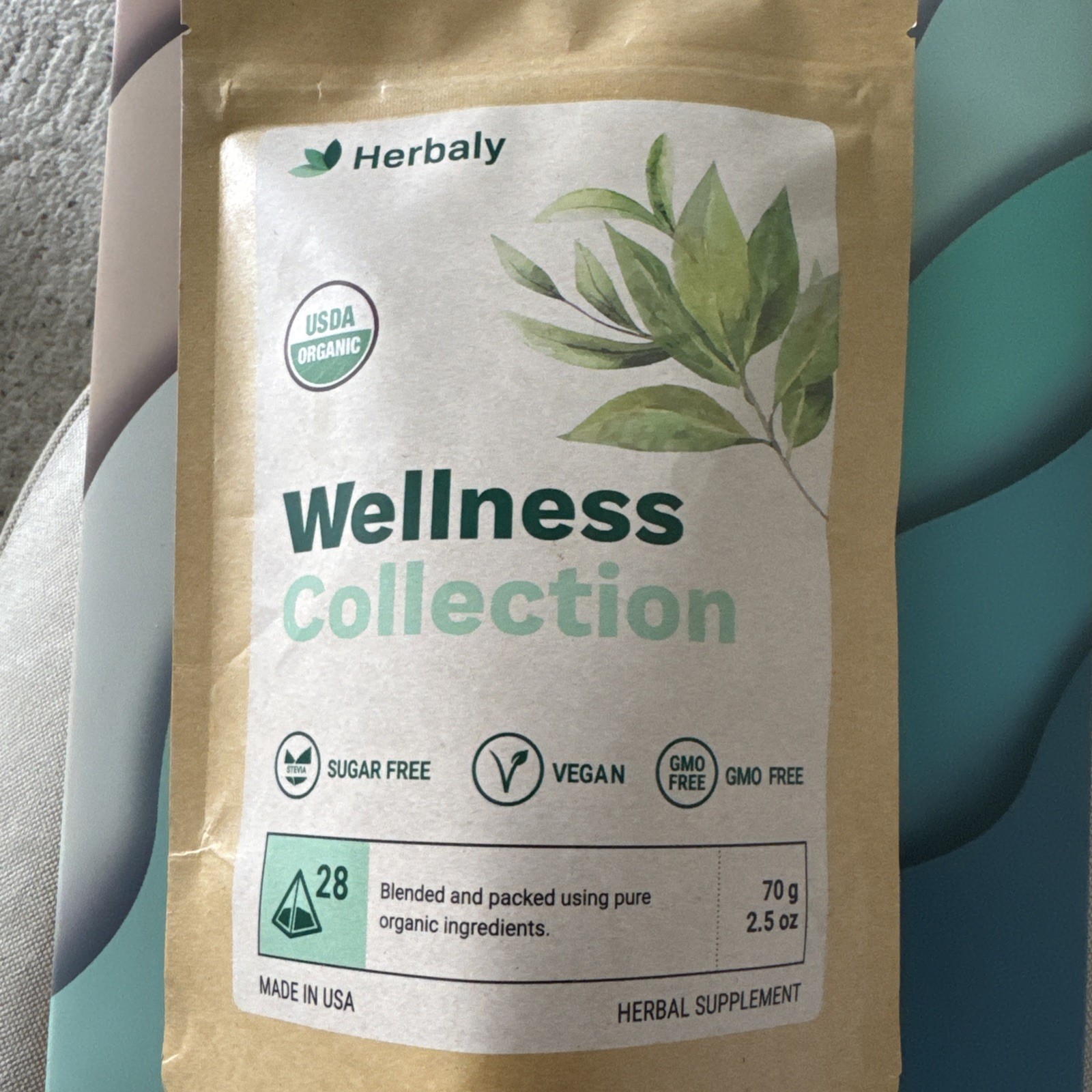 Herbaly Wellness Tea – Vegan Gluten free, 28 Count Bag