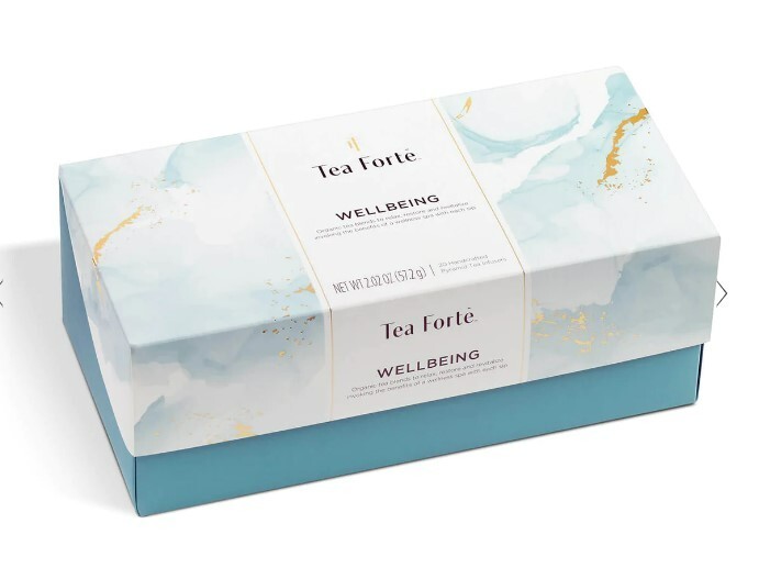 TEA FORTE, “Wellbeing” Tea Tasting Assortment Presentation Box, 20 Tea Infusers
