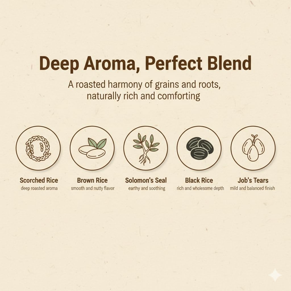Korean Roasted Rice Tea with Solomon’s Seal – Caffeine‑Free Tea Bags, 1.5 g × 40