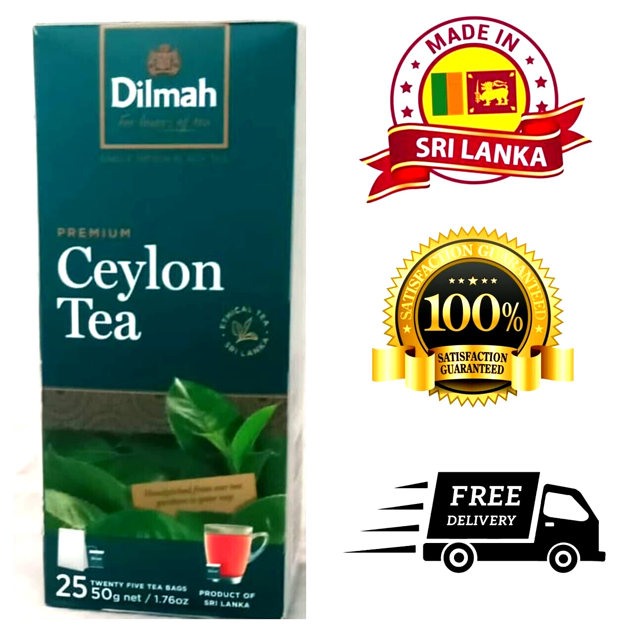 Dilmah Premium Ceylon Tea (25 Tea bags box)