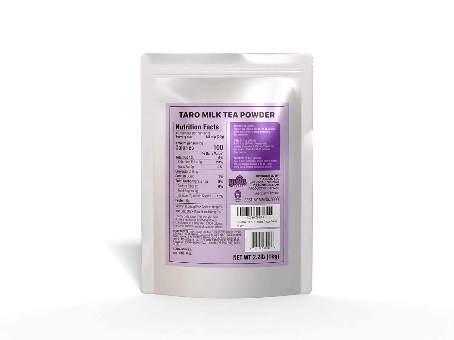 Taro Milk Tea Powder 2.2 lb – Hot or Cold Drink Mix#