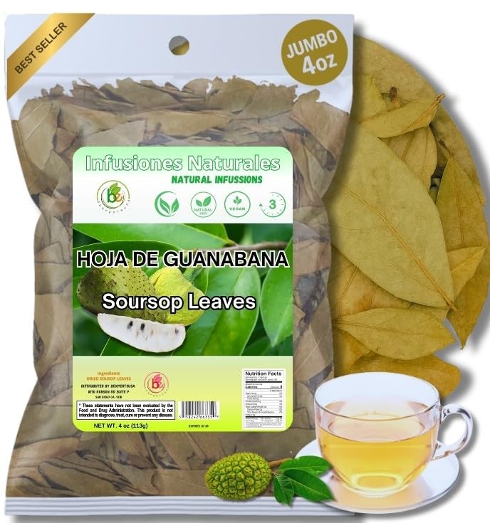 Guanábana Hojas (Soursop Leaves Tea) – Jumbo 4 oz – 100% Natural, Vegan, Non-…