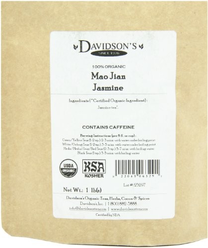 Davidson’s Mao Jian Jasmine Loose Leaf Green Tea Organic 1 Pound Pack