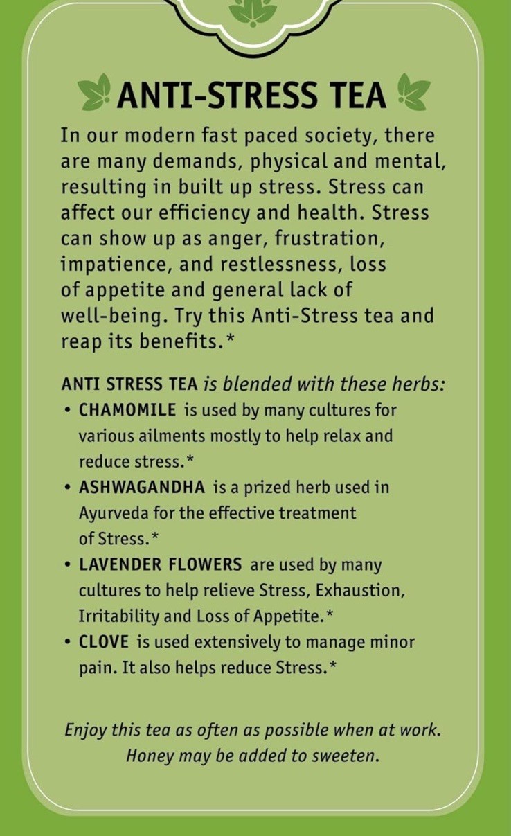 Lot Of 2’ Herbal Cup Ayurveda Tea Organic Anti-Stress No Caffeine Herbal Tea