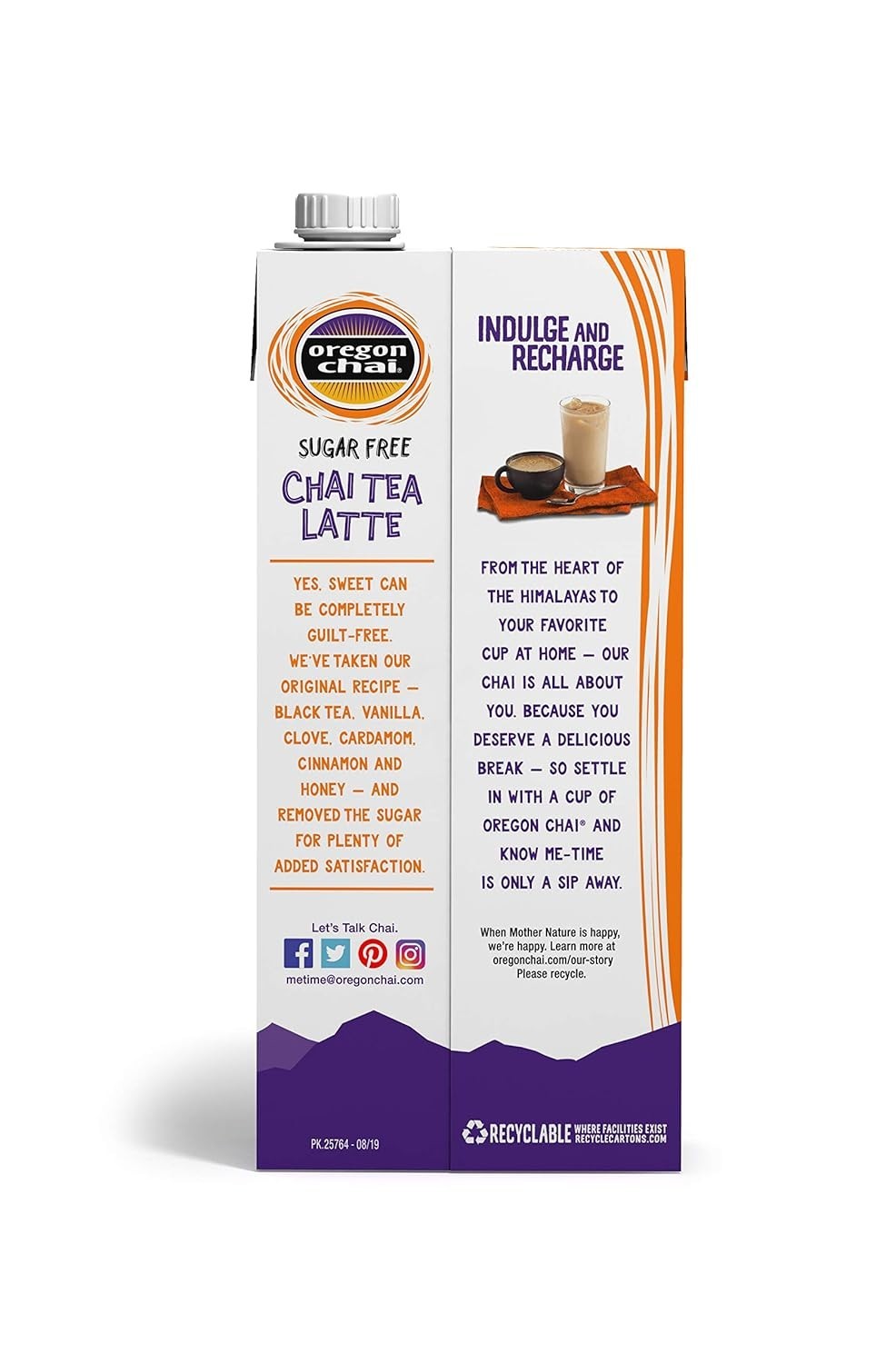 Instant Sugar Free Chai Concentrate – 32 Oz Tetra Pak for Hot/Cold Drinks