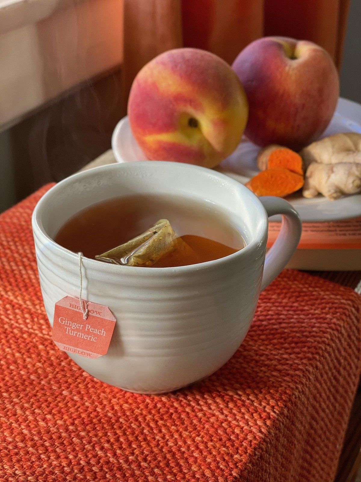 Ginger Peach Turmeric Tea, Caffeine Tea with Ginger and Peach, 18 Count (Pack…