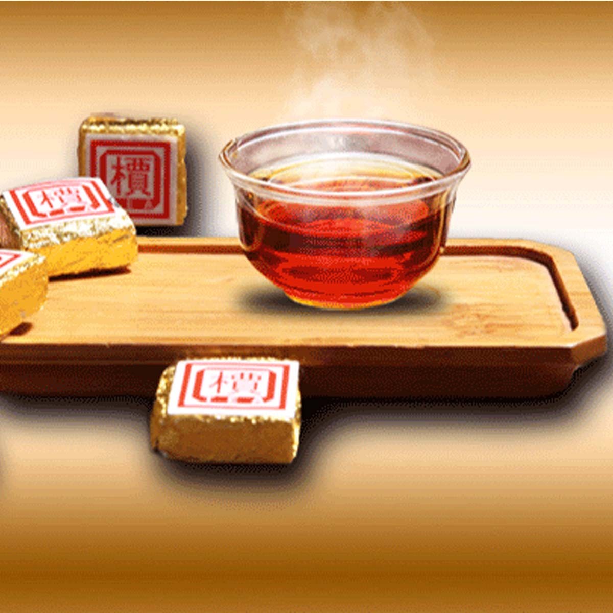 1Pc/Cup Mini Brick Tea Ripe Puerh Tea Yunnan Bulk Bohai Square Puer Tea 50g-500g
