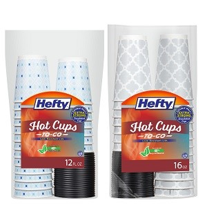 Disposable Hot Cups with Lids, Insulated Paper Coffee Cups for Tea, Cocoa and