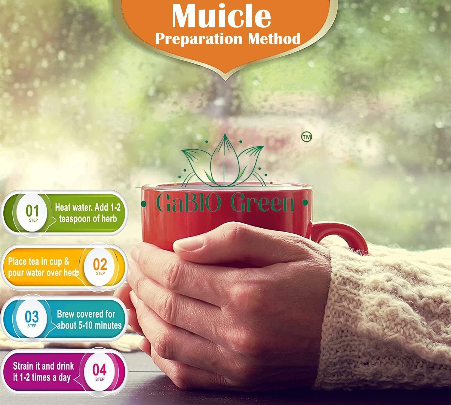 Muicle Mexican Honeysuckle Hierba tea 2 oz 100 % natural ,Gabio Green herbs (2 o