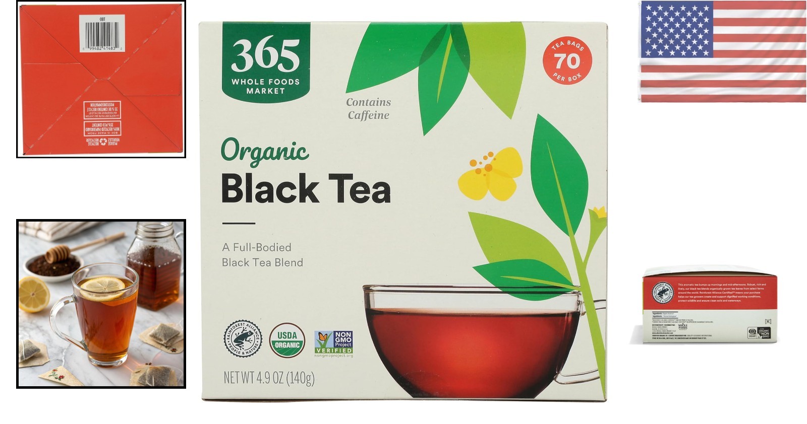 Organic Black Tea – 70 Count Single-Serve Tea Bags, Kosher and Antioxidant Rich