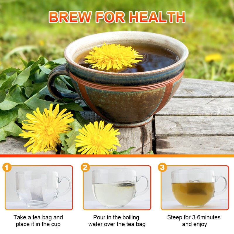 56+28 Bags Dandelion Tea Leaf & Root Herbal Tea Bags for Liver & Kidney