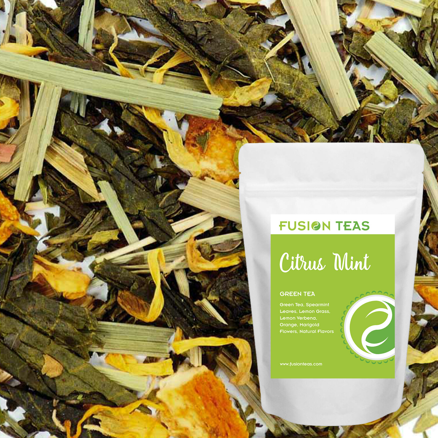 Citrus Mint Green Tea – Premium Loose Leaf Blend – Fusion Teas