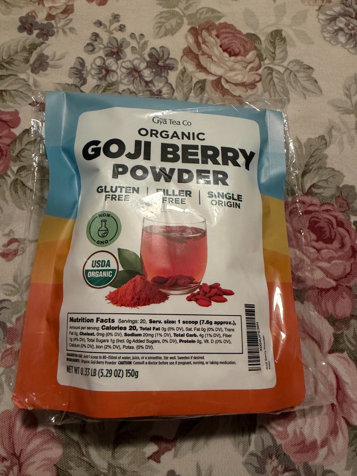 Gya Tea Co Goji Powder 100% USDA Organic for Smoothies Tea Baking 150 grams