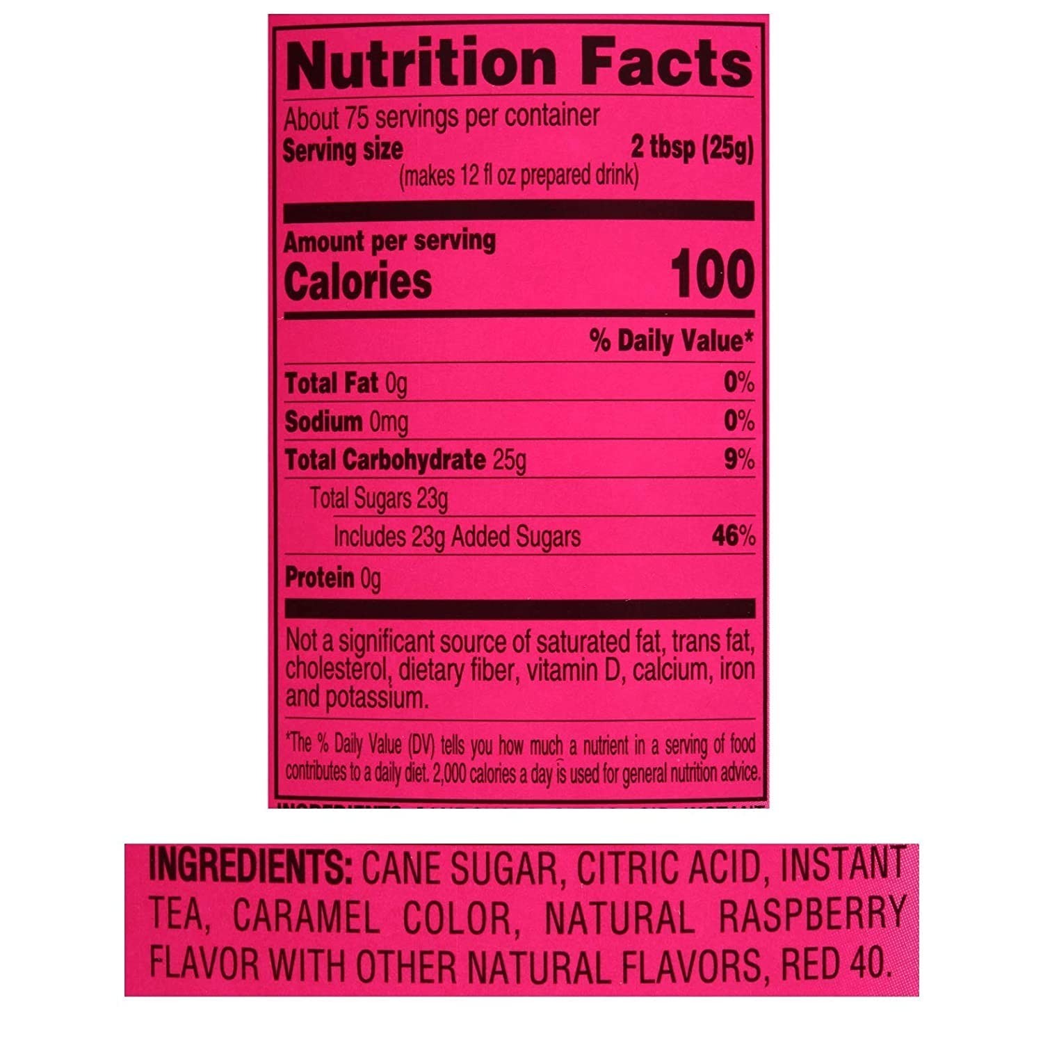 4C Powdered Raspberry Drink Mix Tea( 4 Pack), 28 Quarts, Family Sized Cannister