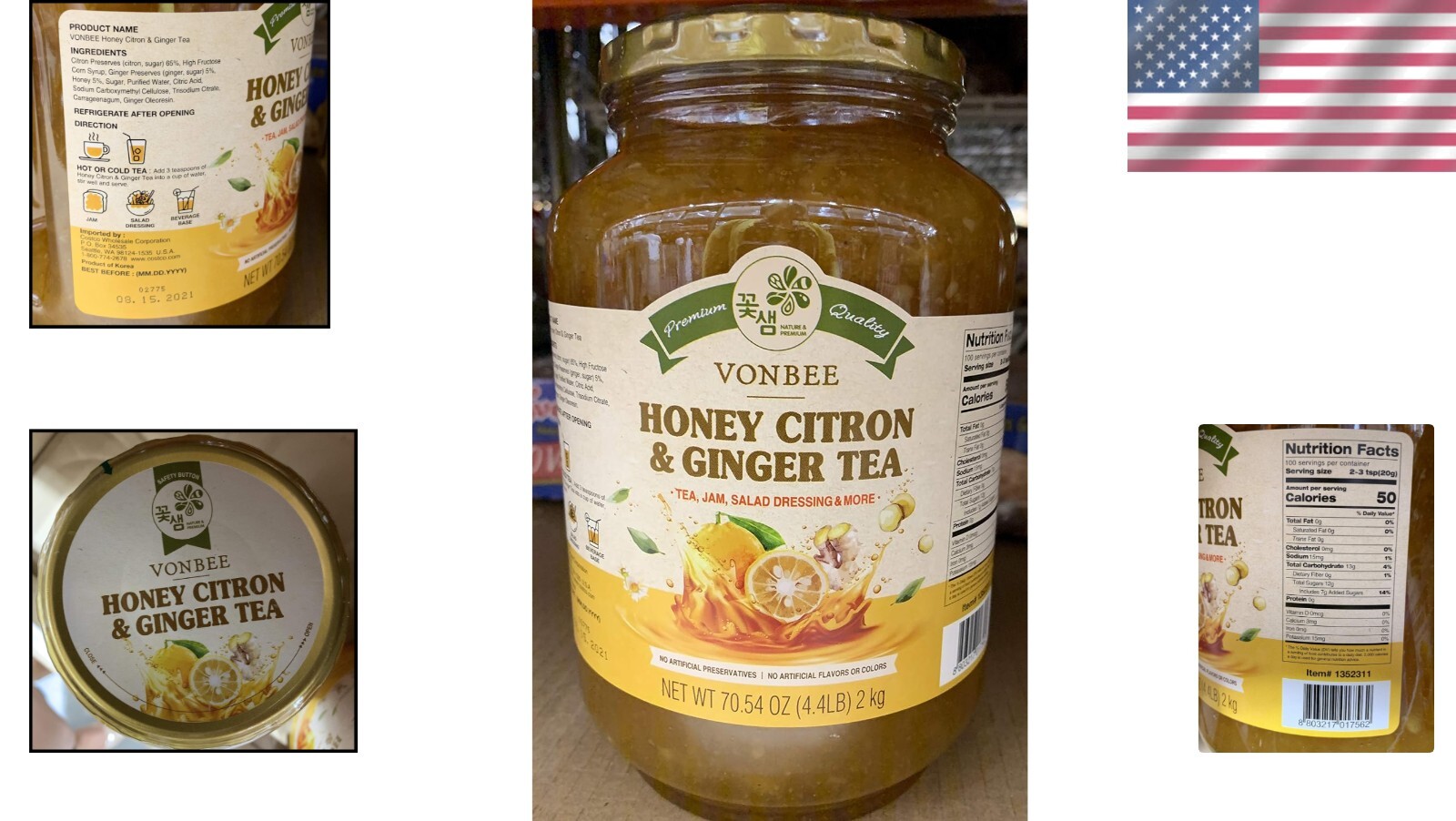 Gourmet Honey Citron & Ginger Tea – 70.54 Ounce Loose Leaf for Ultimate Wellness