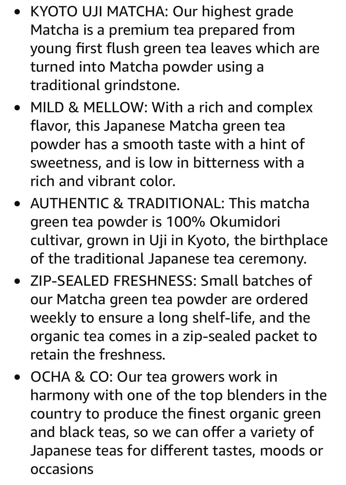Ocha & Co. Kyoto Uji Matcha Powder Organic Japanese Green Tea 50g 25 Serv
