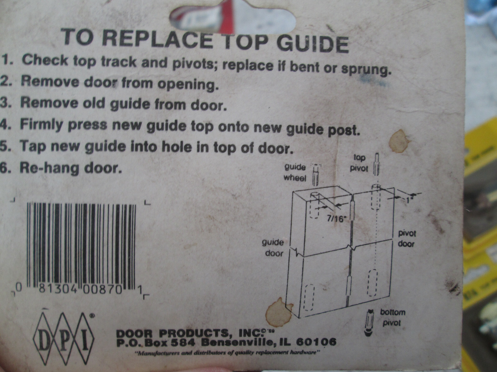 Lot of 3 Boxes Top Pivot Guides, No. 833, 870, 874, New In Package