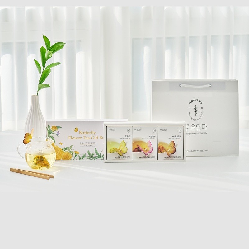 Kkokdam Butterfly Tea Bag Gift Set-Yellow (3 flavor*3ea)