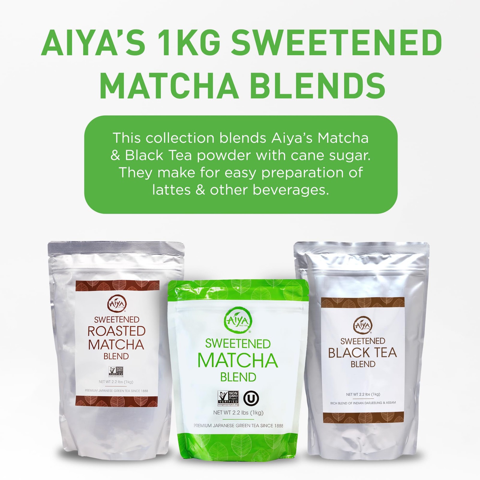Aiya Sweetened Matcha Blend Powder – Matcha Latte Powder With Antioxidant-Ric…
