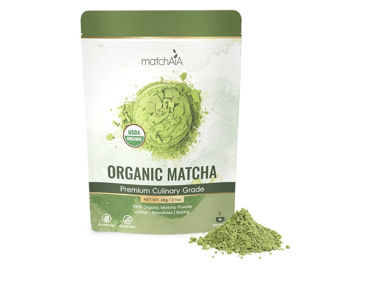 MatchAiA Premium Culinary Grade, USDA-Certified Organic Matcha, 100% Pure Green