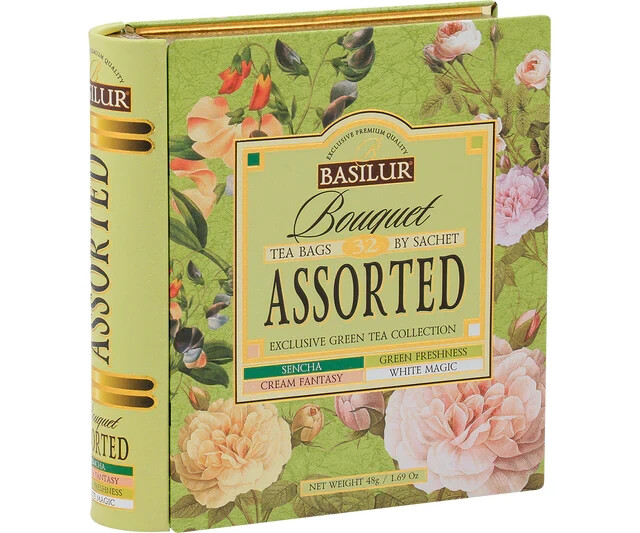 Basilur Tea Assorted Tea Book Collection 32 Enveloped Tea Bags – 4 Flavours