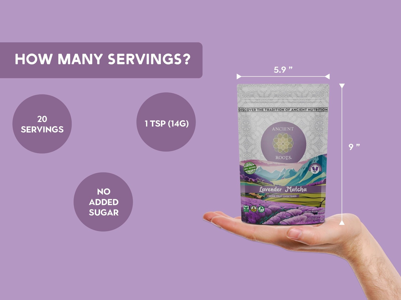 Ancient Roots Lavender Matcha Green Tea Powder 100% Japanese Matcha, Allnat…