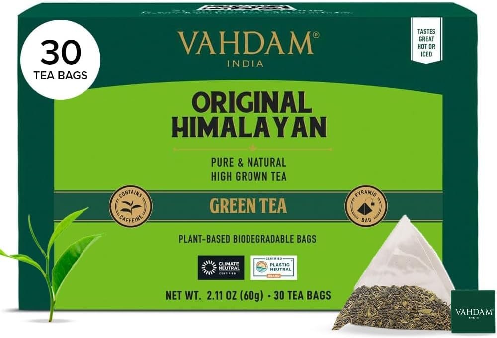 VAHDAM, Himalayan Green Tea (30 Count) High 30 Count (Pack of 1),