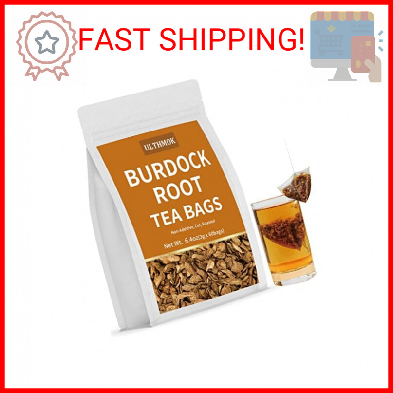 Premium Burdock Root Tea Bags,60 Tea Bags/6.4Oz.100% Natural Burdock Tea,No Addi