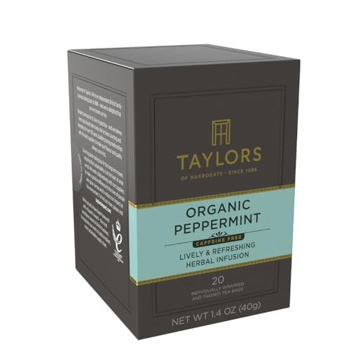 Taylors of Harrogate Organic Peppermint, Herbal Tea, 20 Count (Pack 1)