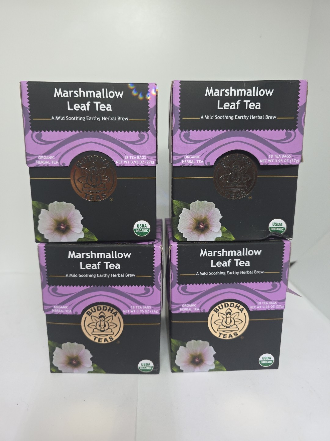 Organic Marshmallow Tea Kosher, Caffeine Free, GMO-Free, 18 Tea Bags(4Pk)Exp9/28
