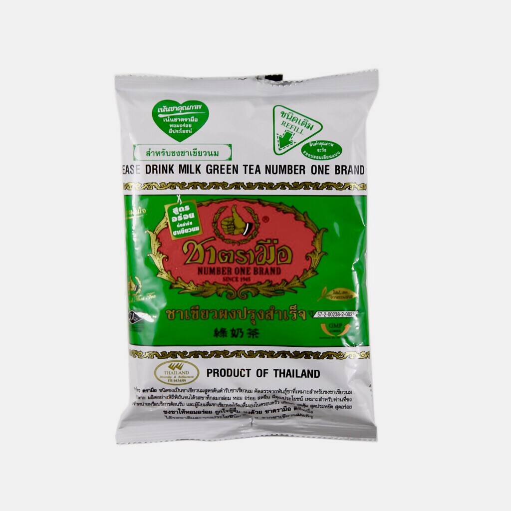 Thai green tea Mix,”Cha Tra Mue”Brand , Product of thailnads,200 g.