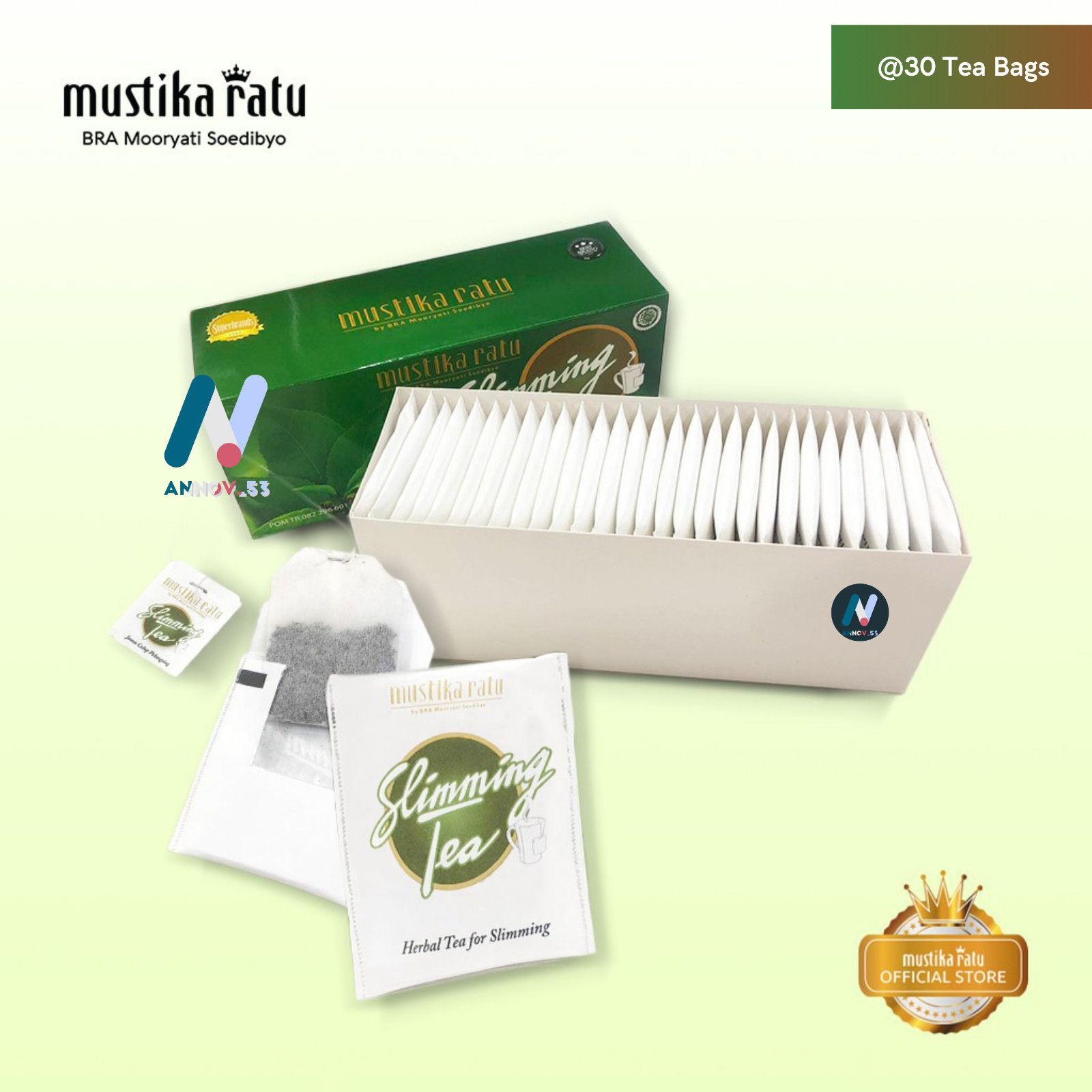 MUSTIKA RATU Slim Herbal Green Tea Antioxidant Weight Loss Diet Fat Burner 2Pax