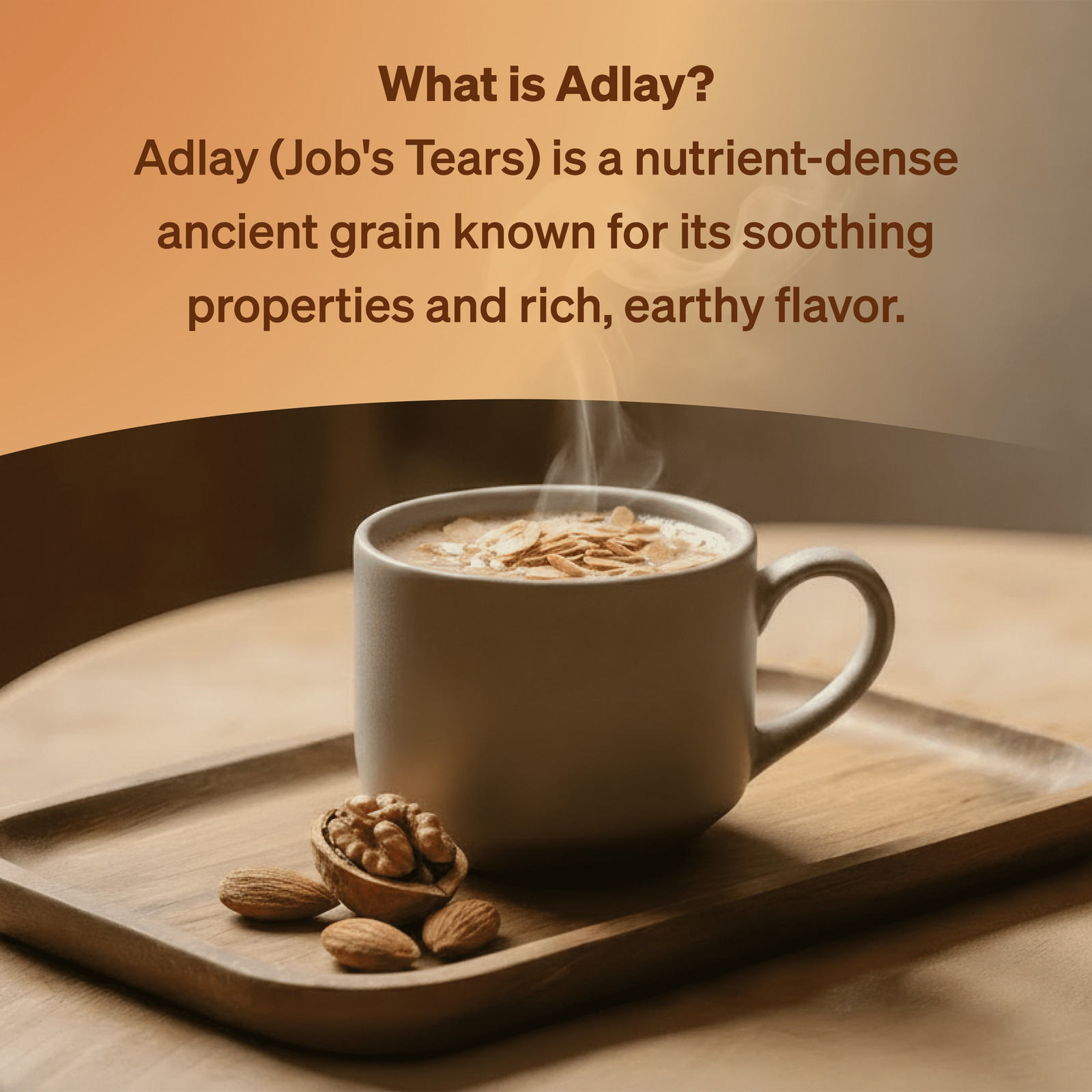 DAMTUH All Natural Walnut Almond Adlay Powder Korean Grain Tea, 50 Sticks