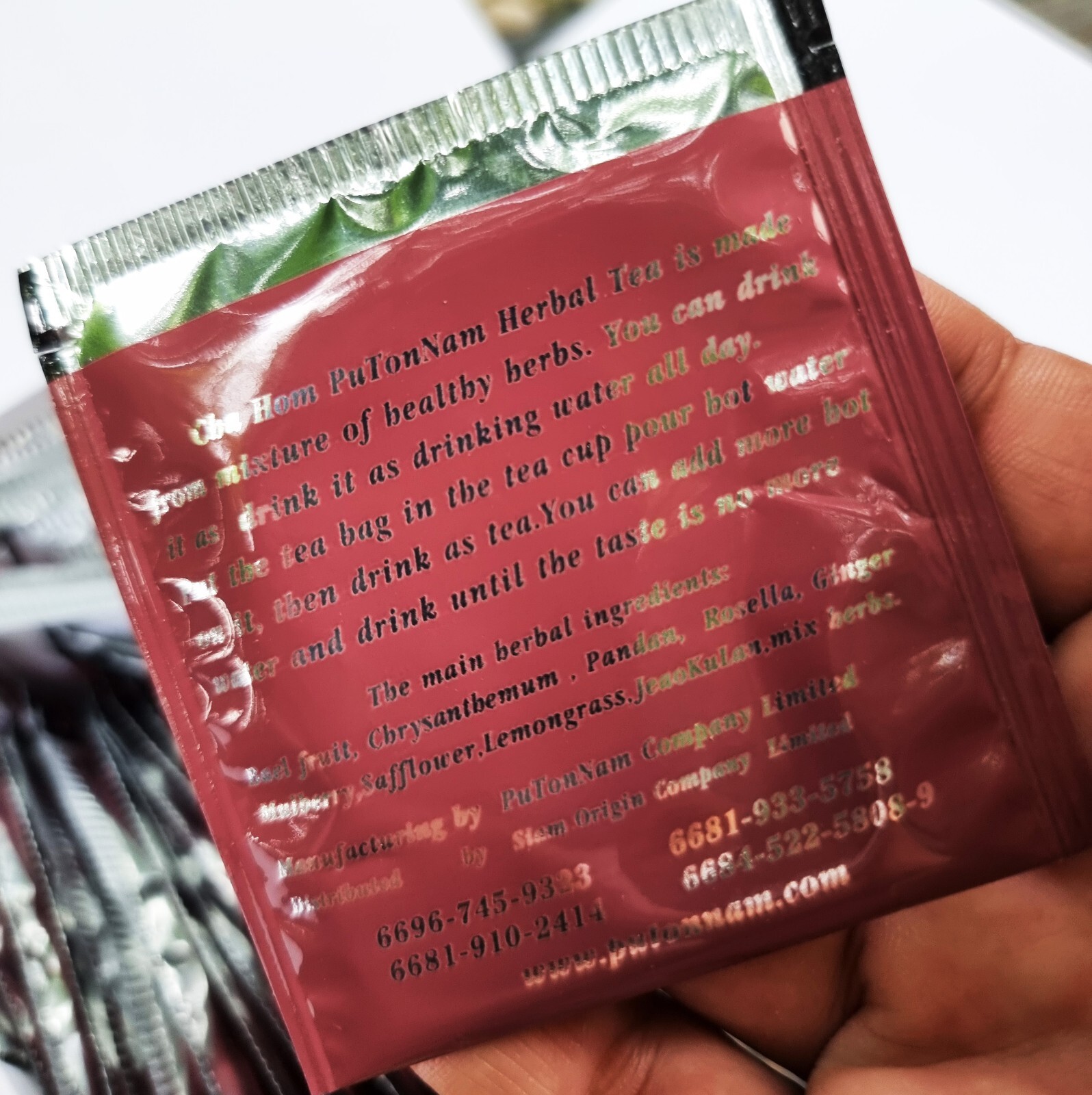 CHAHOM PuTonNam Thai Herbal Tea Non-Caffeine ##Formula5## – 2grams/50 tea bags