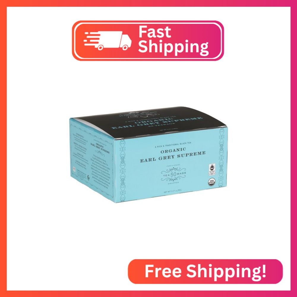 Harney & Sons Organic Earl Grey Supreme | Box of 50 Organic Earl Grey Tea Bags w