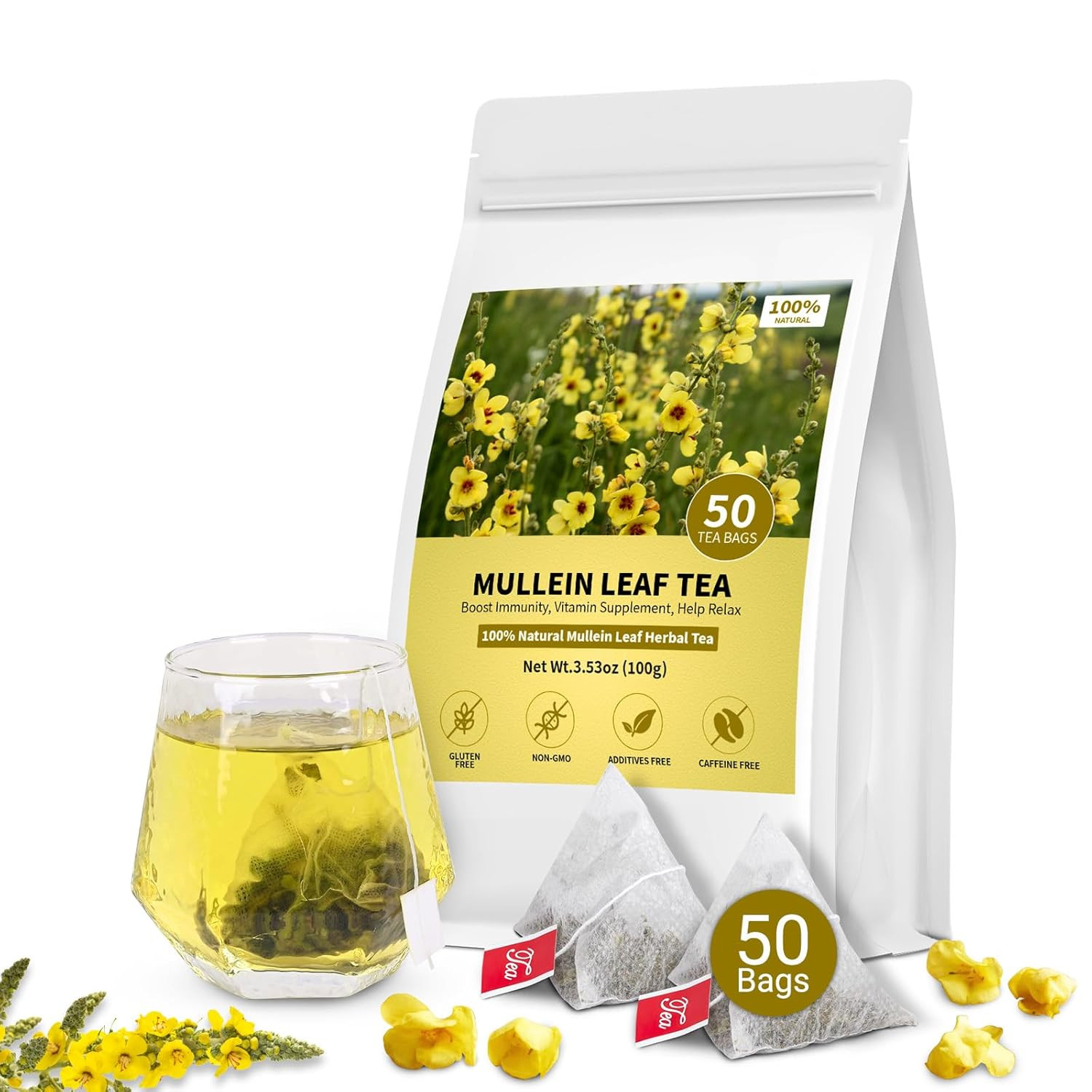 Ginseng Five Treasures Kidney Tea, Traditional Chinese Herbal Teabags, Natural K